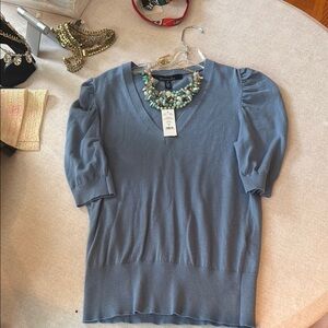 White House Black Market Slate Blue Blouse